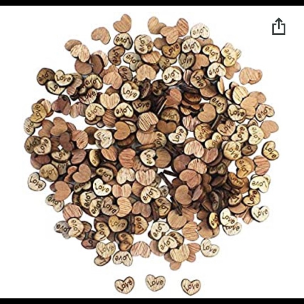 Wooden “Love” Hearts Confetti